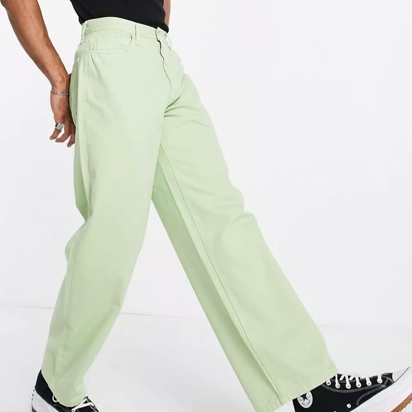 COLLUSION x014 dad jeans in lime - Picture 5 of 6